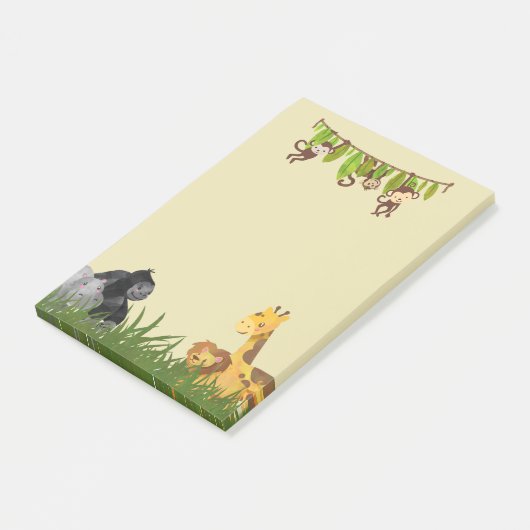 Waterverf Safari Oerwoud Animal Illustratie Post-it® Notes (Schuin)