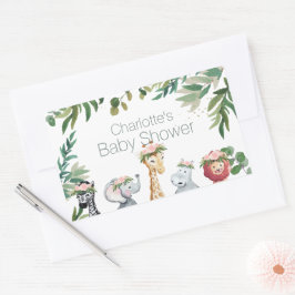 Waterverf Safari Oerwoud Baby shower Sticker