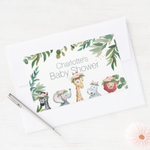Waterverf Safari Oerwoud Baby shower Sticker