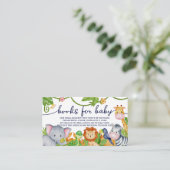 Waterverf Safari Oerwoud Book Request Baby shower Informatiekaartje (Staand voorkant)