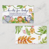 Waterverf Safari Oerwoud Book Request Baby shower Informatiekaartje (Voorkant / Achterkant)