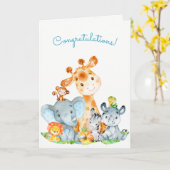 Waterverf Safari Oerwouden felicitaties Kaart (Gele Bloem)