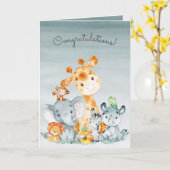 Waterverf Safari Oerwouden gefeliciteerd Kaart (Gele Bloem)