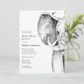 Waterverf Safari Olifant Baby shower per Mail Kaart (Staand voorkant)