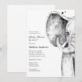 Waterverf Safari Olifant Baby shower per Mail Kaart (Voorkant / Achterkant)