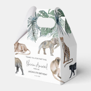 Waterverf Safari roept alle dieren de volgende dag Bedankdoosjes