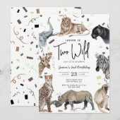 Waterverf Safari Twee uitnodiging tot vrijdag (Voorkant / Achterkant)