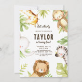 Waterverf Safari-vrienden Tropische verjaardag Kaart (Voorkant)