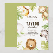 Waterverf Safari-vrienden Tropische verjaardag Kaart (Voorkant / Achterkant)