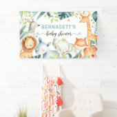 Waterverf Safari Wild Baby shower Banner (Insitu)