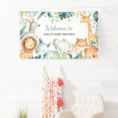 Waterverf Safari Wild Baby shower Banner (Insitu)