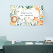 Waterverf Safari Wild Baby shower Banner (Beurs)
