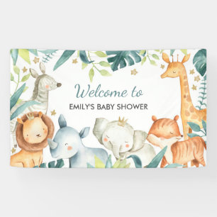 Waterverf Safari Wild Baby shower Banner