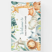 Waterverf Safari Wild Baby shower Banner (Verticaal)