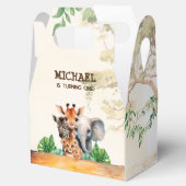 Waterverf Safari Wild Een Verjaardag Bedankdoosjes (Geopend)