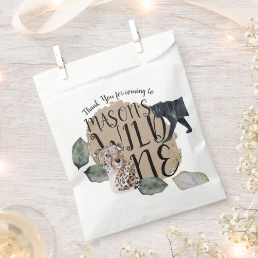 Waterverf Safari Wild One Animal Birthday Party Bedankzakje (Geknipt)