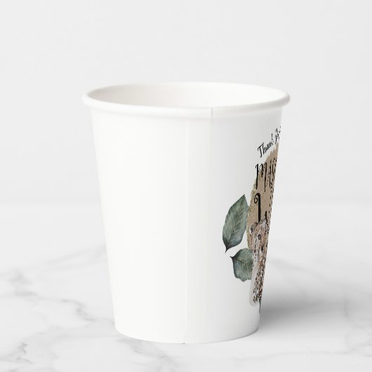 Waterverf Safari Wild One Animal Birthday Party Papieren Bekers (Rechts)