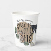 Waterverf Safari Wild One Animal Birthday Party Papieren Bekers (Voorkant)