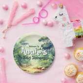 Waterverf Safari Wild One Safari Thema, Oerwoud, Papieren Bordje (Feest)