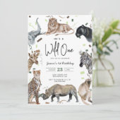 Waterverf Safari Wild Uitnodiging één dag (Staand voorkant)