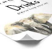 Waterverf Safari Wilde Dieren - Drinken Poster (Hoek)