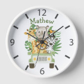 Waterverf Safari Wilde Dieren in een auto (Voorkant)