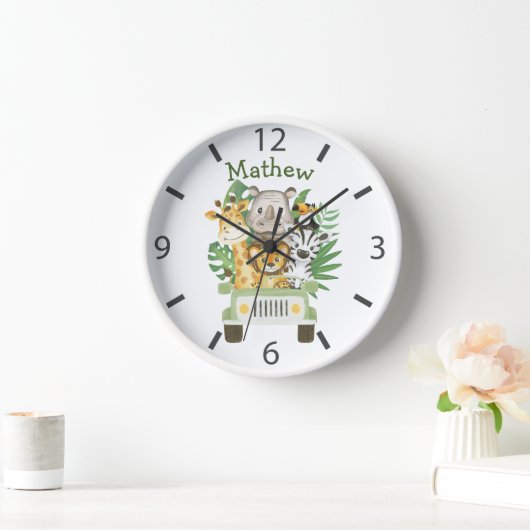 Waterverf Safari Wilde Dieren in een auto (Huis)