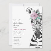 Waterverf Safari Zebra Baby shower per post Kaart (Voorkant)