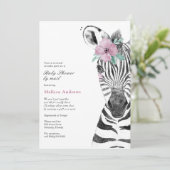 Waterverf Safari Zebra Baby shower per post Kaart (Staand voorkant)