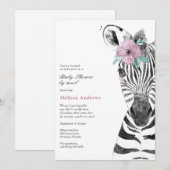Waterverf Safari Zebra Baby shower per post Kaart (Voorkant / Achterkant)