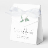 Waterverf Sage Eucalyptus Liefde Bedankt Bruiloft Bedankdoosjes (Voorkant Zijde)