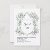 Waterverf Sage Floral bruiloft uitnodiging (Voorkant)