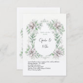 Waterverf Sage Floral bruiloft uitnodiging (Voorkant / Achterkant)