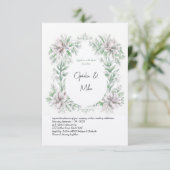 Waterverf Sage Floral bruiloft uitnodiging (Staand voorkant)