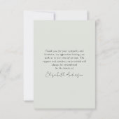 Waterverf Sage Foto Begrafenis Sympathie Dank u Kaart (Achterkant)