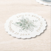 Waterverf Sage Goud Bladerwerk Vrijgezellenfeest P Kartonnen Onderzetters (Gekanteld)