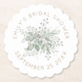 Waterverf Sage Goud Bladerwerk Vrijgezellenfeest P Kartonnen Onderzetters (Voorkant)