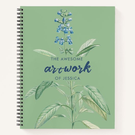 Waterverf Sage Green Artist Sketchbook Notitieboek (Voorkant)