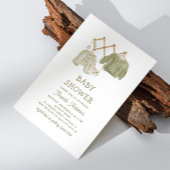 Waterverf Sage Green Clothes. neutraal Baby shower Kaart