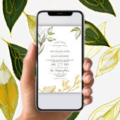 Waterverf Sage Green en Gold Foliage Kaart