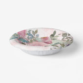 Waterverf Sage Green en Roze Flowers Papieren Kommen (Gebogen)
