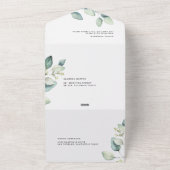 Waterverf Sage Green Eucalyptus Weddenschap All In One Uitnodiging (Buitenkant)
