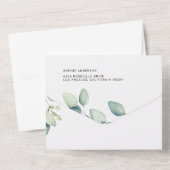 Waterverf Sage Green Eucalyptus Weddenschap All In One Uitnodiging (Achterkant)
