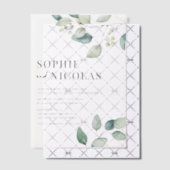 Waterverf Sage Green Eucalyptus Weddenschap Vellum Uitnodigingen (Offset (Uitnodiging))