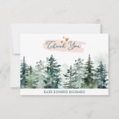 Waterverf Sage Green Forest Pine Baby shower Bedankkaart (Voorkant)