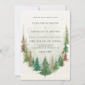 Waterverf Sage Green Forest Rustic Wedding Kaart (Voorkant)