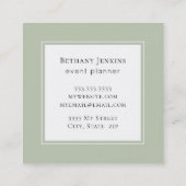 Waterverf Sage Green Greenery Visitekaartje (Achterkant)