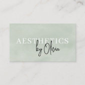 Waterverf Sage Green Skincare QR-code Visitekaartje (Voorkant)