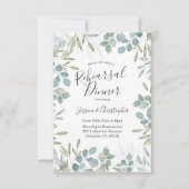 Waterverf Sage Green Wedding Rehearsal Dinner Kaart (Voorkant)