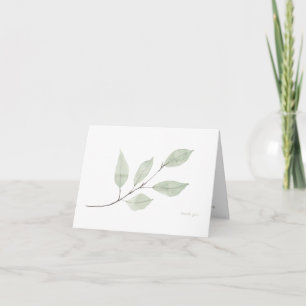 Waterverf Sage Greenery Custom Folded Bedankkaart
